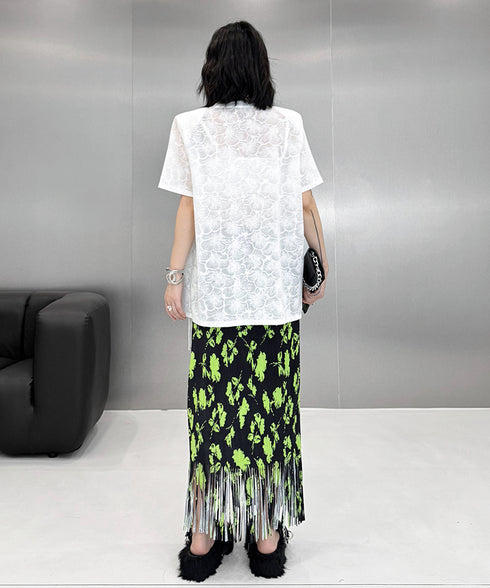 Floral Lace Slit Top